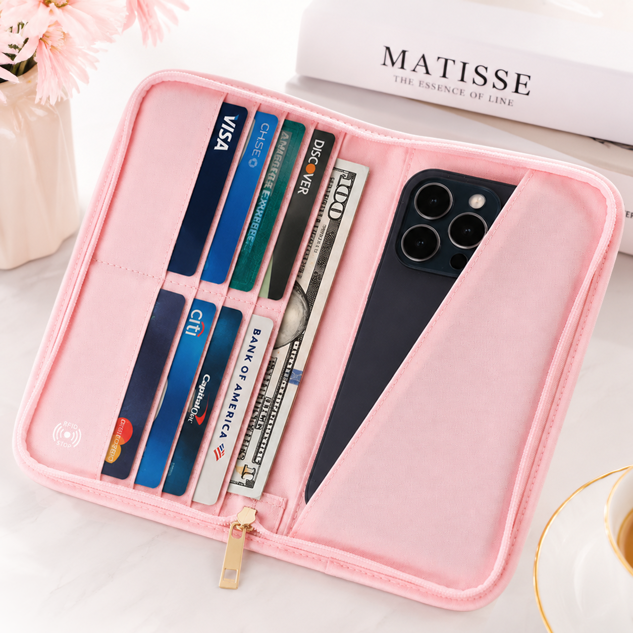 Men'S Accessories Holder - Porte-passeport anti-RFID, portefeuille de voyage, organisateur