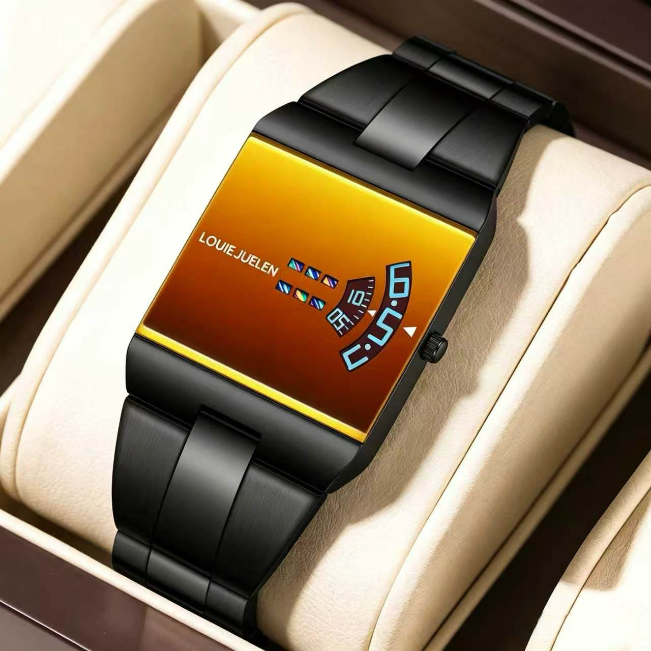 Men'S Accessories Display - Montre pour homme LOUIEJUELEN, rectangulaire, originale,
