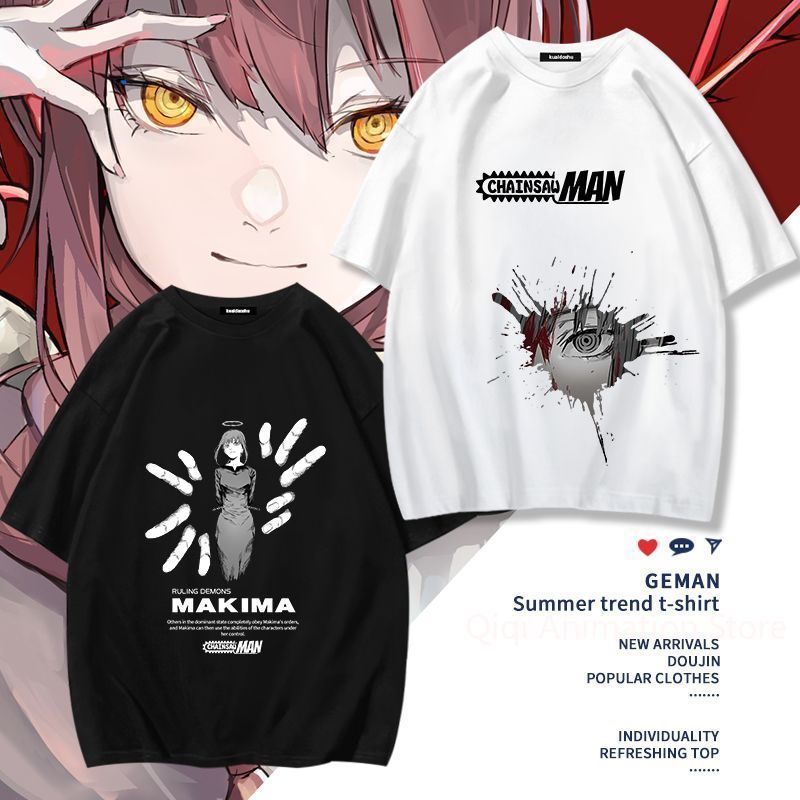 Men'S Accessories Clothing - Chainsaw Man Anime Makima Pochita T-shirt