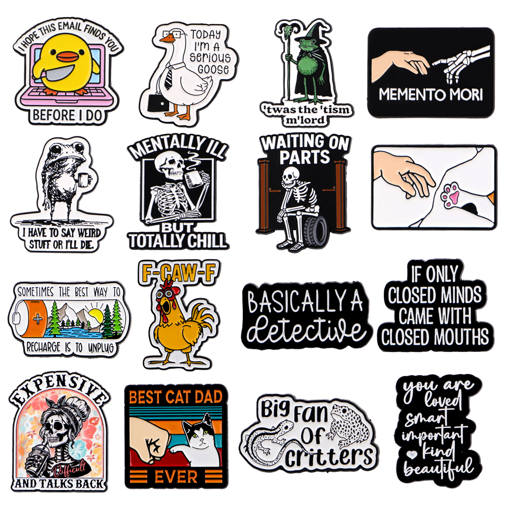 Men'S Accessories Quotes - Memento Mori – broches à citations