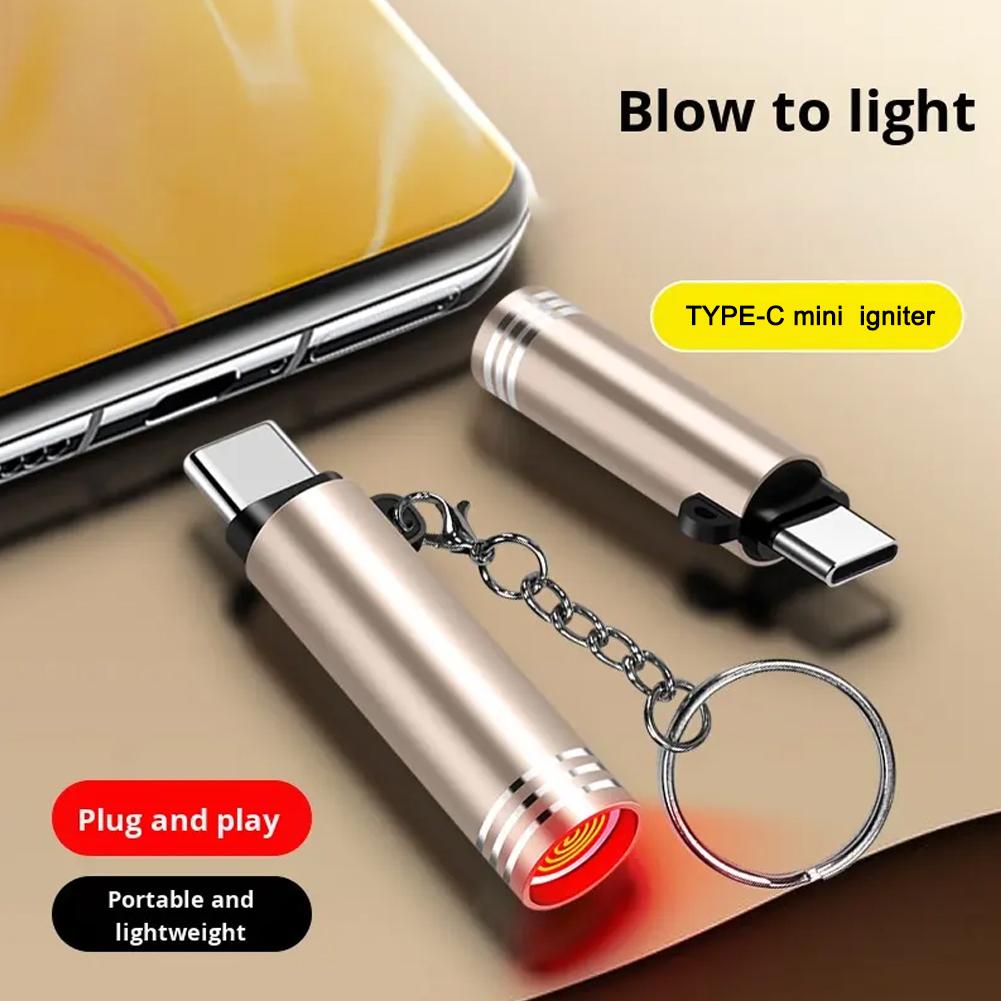 Lighter Windproof - Mini briquet électrique de Type C,