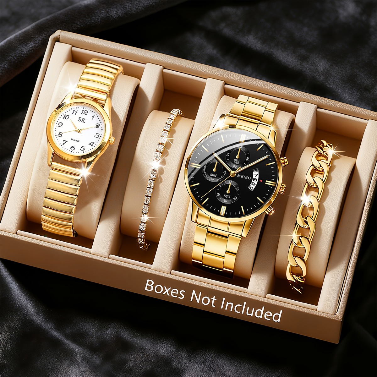 Men Accessories Elegant - Ensemble de 4 montres et bracelets