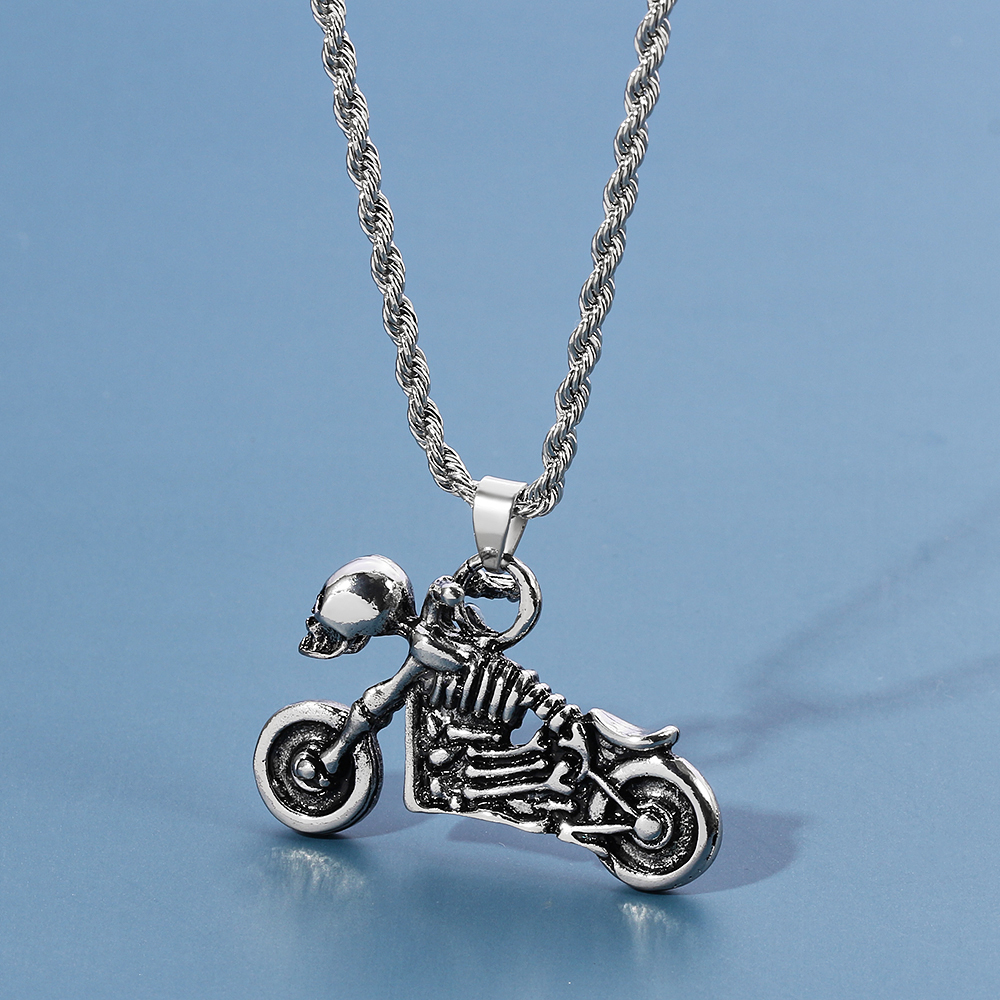 Men'S Accessories Clothing - Collier Rétro Hip Hop Squelette Moto,
