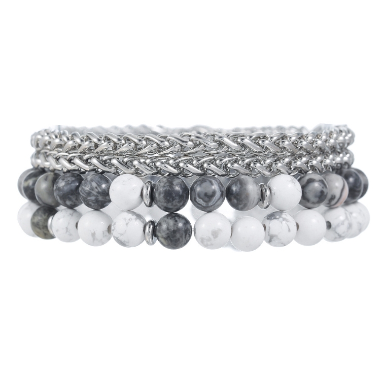 Men Accessories Amazon - Ensemble de bracelets en pierre naturelle