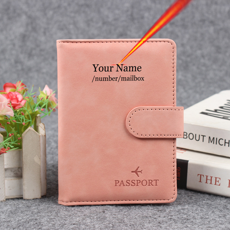 Passport Wallet Rfid - Bouton magnétique couverture de passeport personnaliser