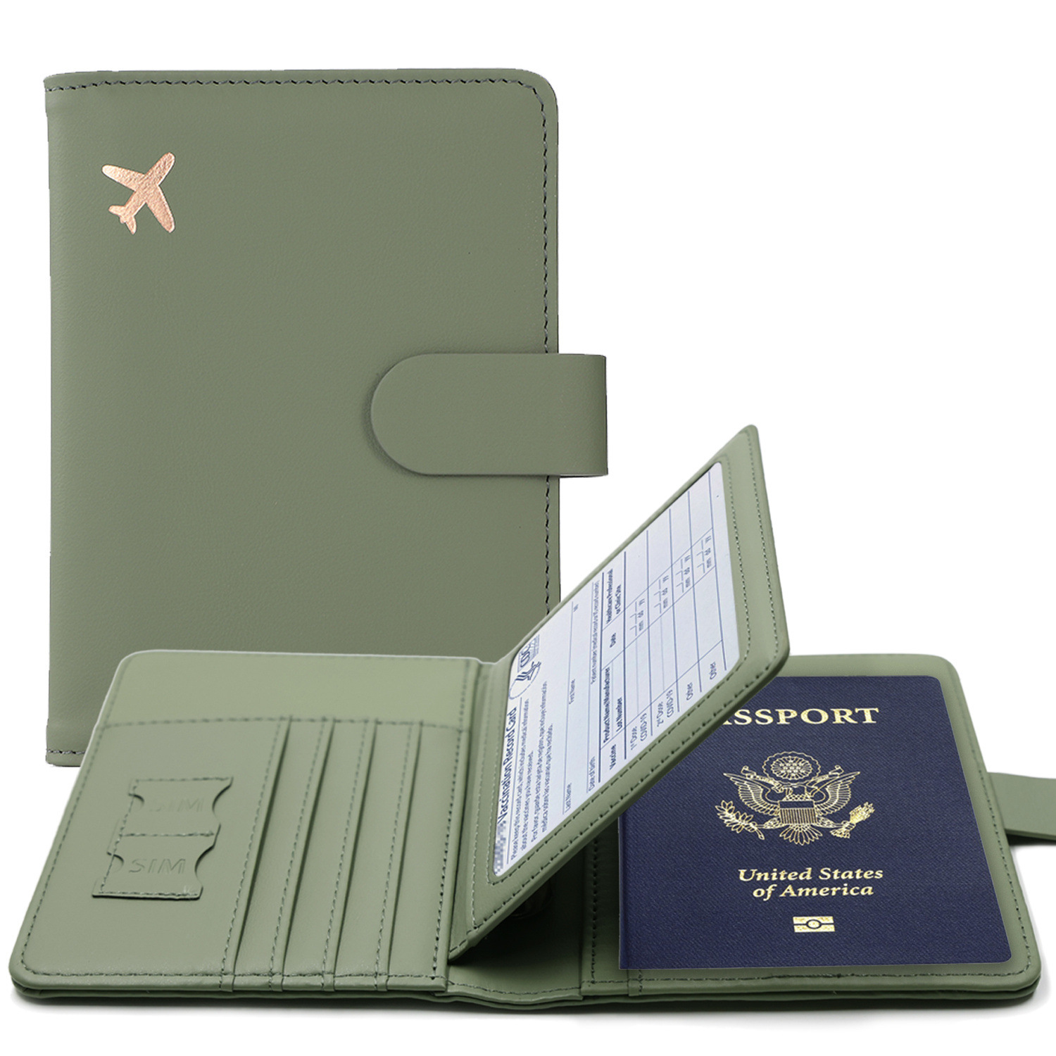 Passport Wallet Rfid - Étui de couverture de passeport RFID,