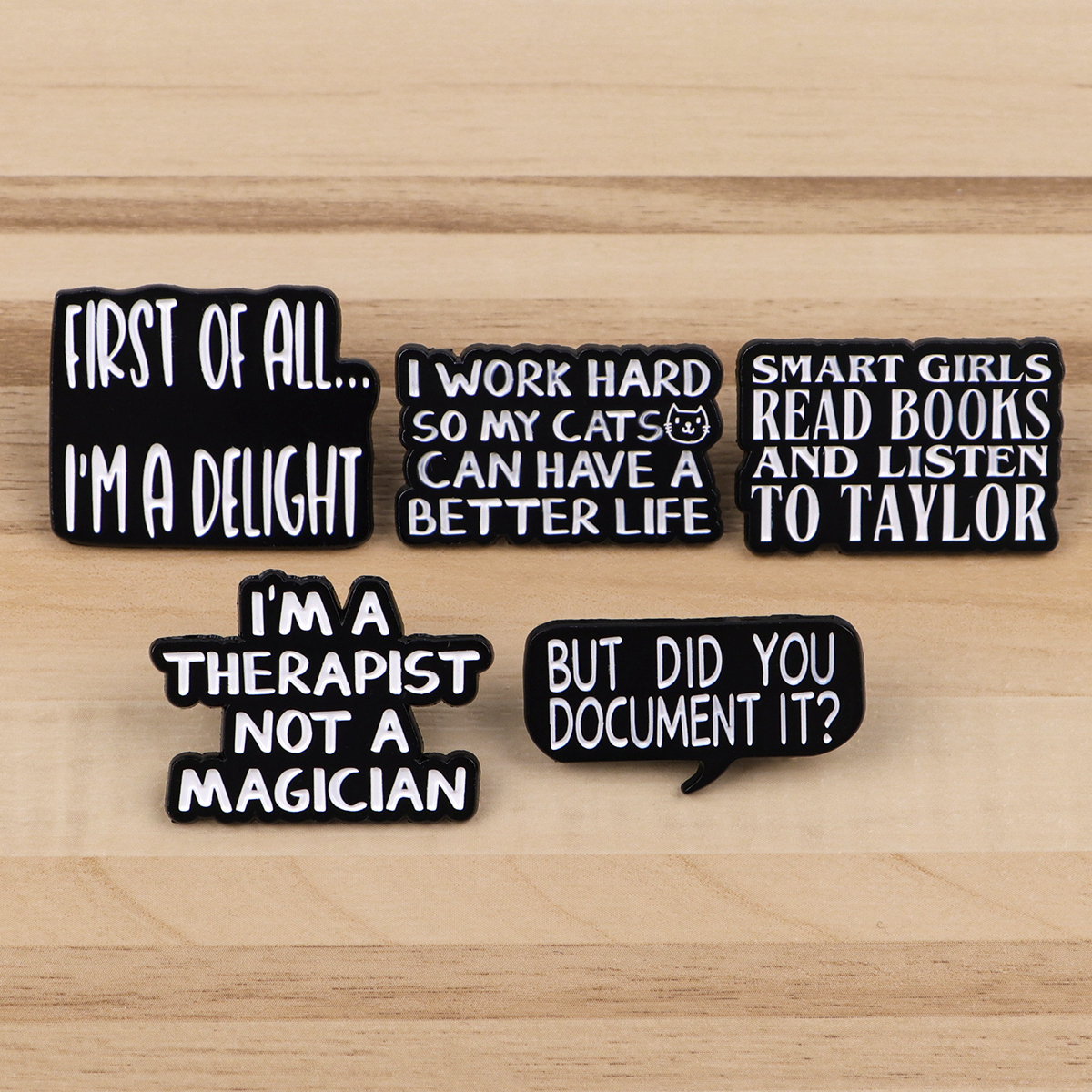 Men'S Accessories Quotes - Badges en émail avec citations satiriques