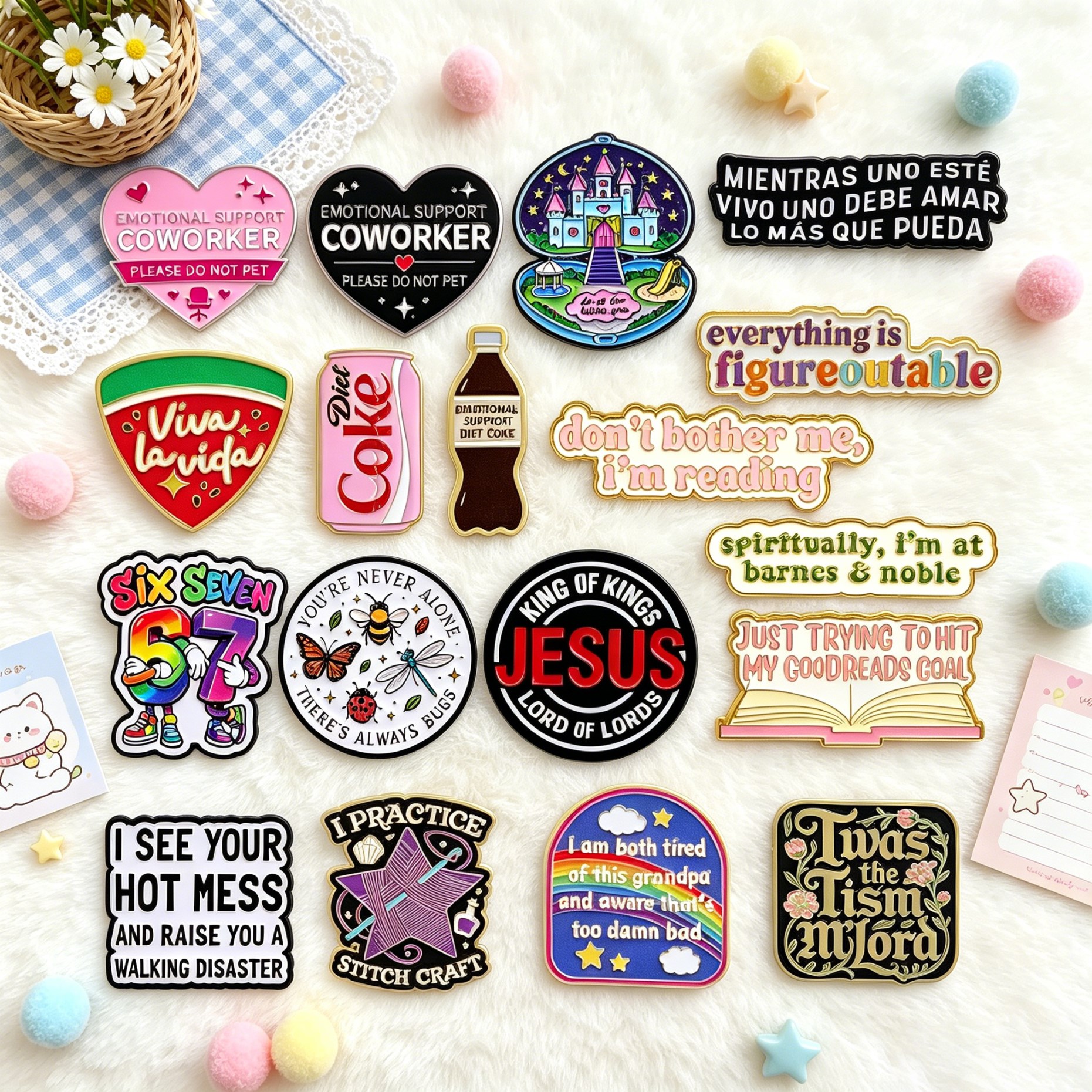 Men'S Accessories Quotes - Broche Rainbow SIX SEVEN avec citations