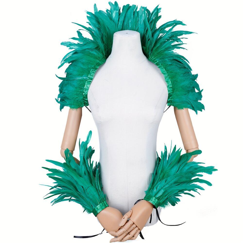 Men Accessories Elegant - Châle élégant en plumes rouges pour