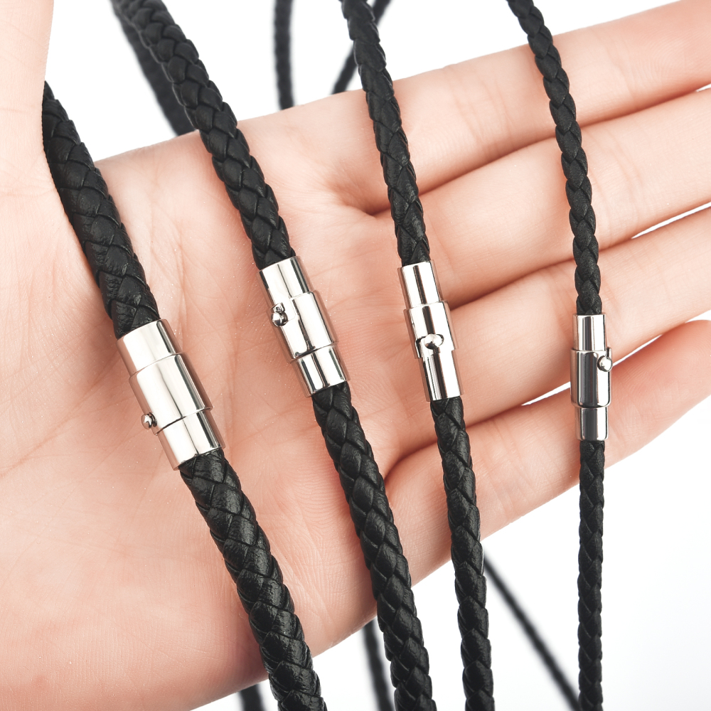 Men Accessories Chain - Collier en cuir 45/50/60cm avec cordon