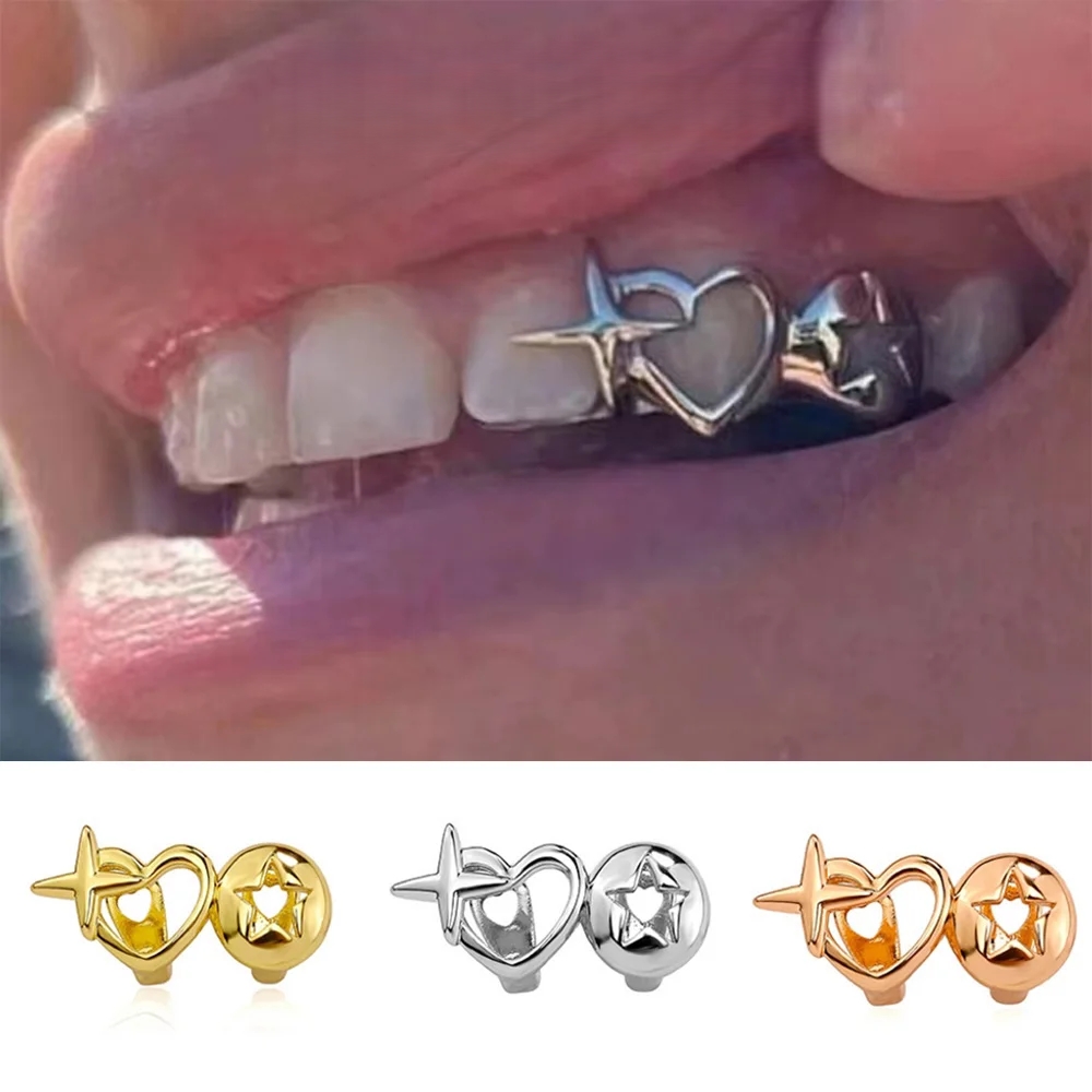 Men'S Accessories Designer - Punk Hip Hop creux coeur dents