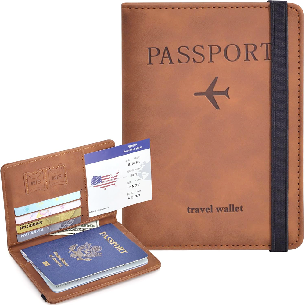 Passport Wallet Rfid - Porte-passeport, couverture de passeport avec emplacement