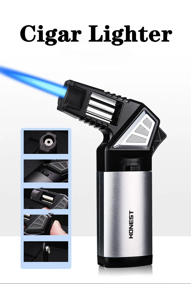 Lighter Windproof - Briquet à gaz Butane en métal