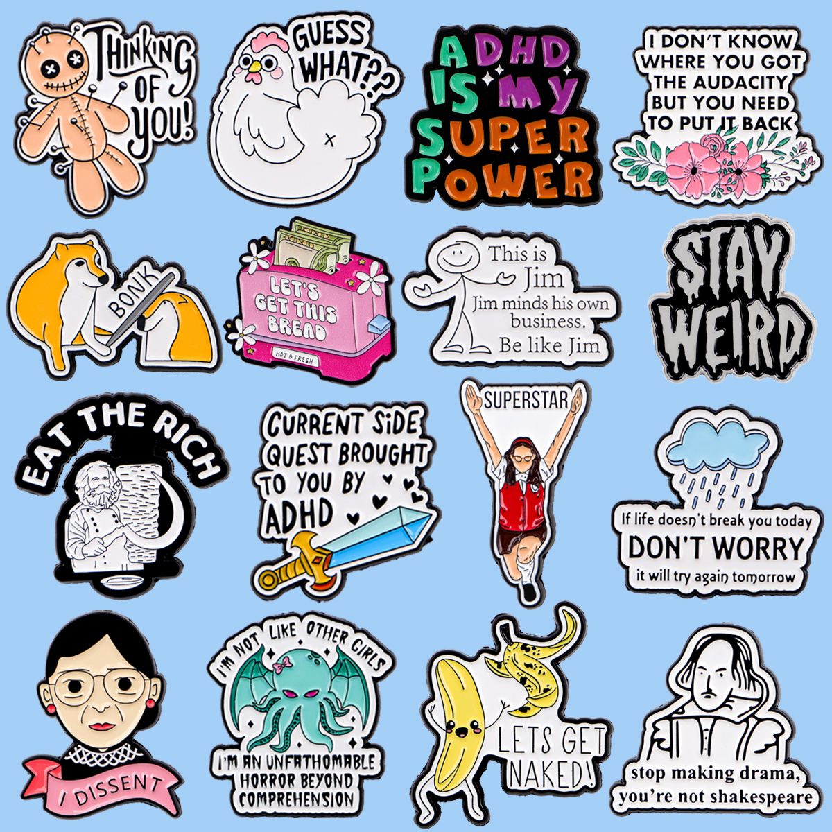 Broches en émail avec citation - Men'S Accessories Quotes avis et prix