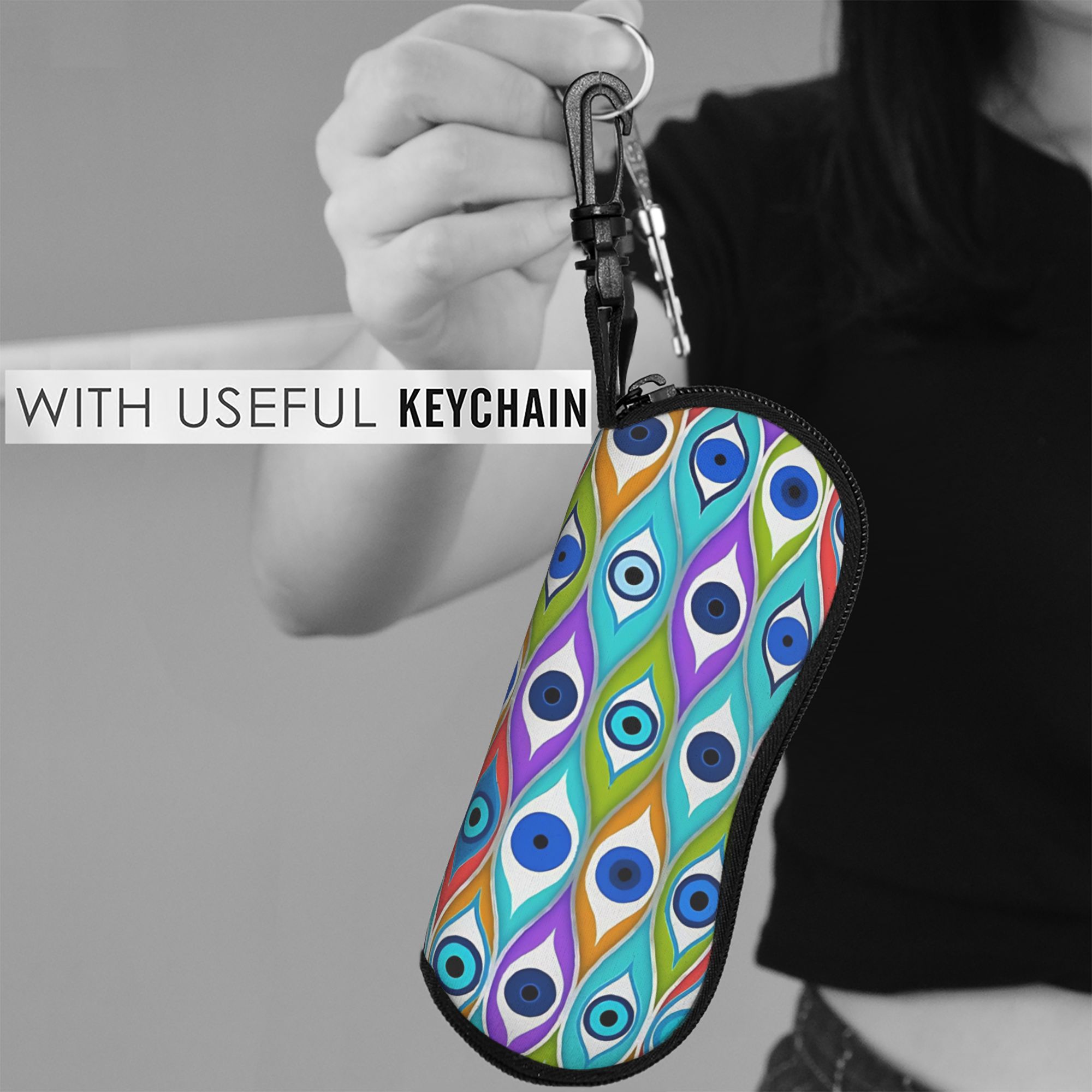 Étui à lunettes coloré à motif - Men Accessories Evil Eye avis et prix