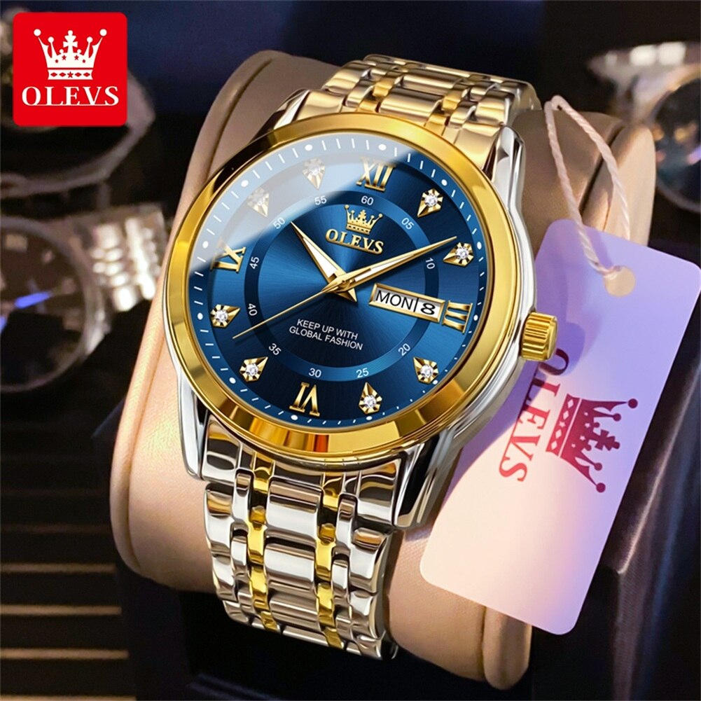OLEVS-Montre à Quartz en Acier - Men'S Accessories Display avis et prix