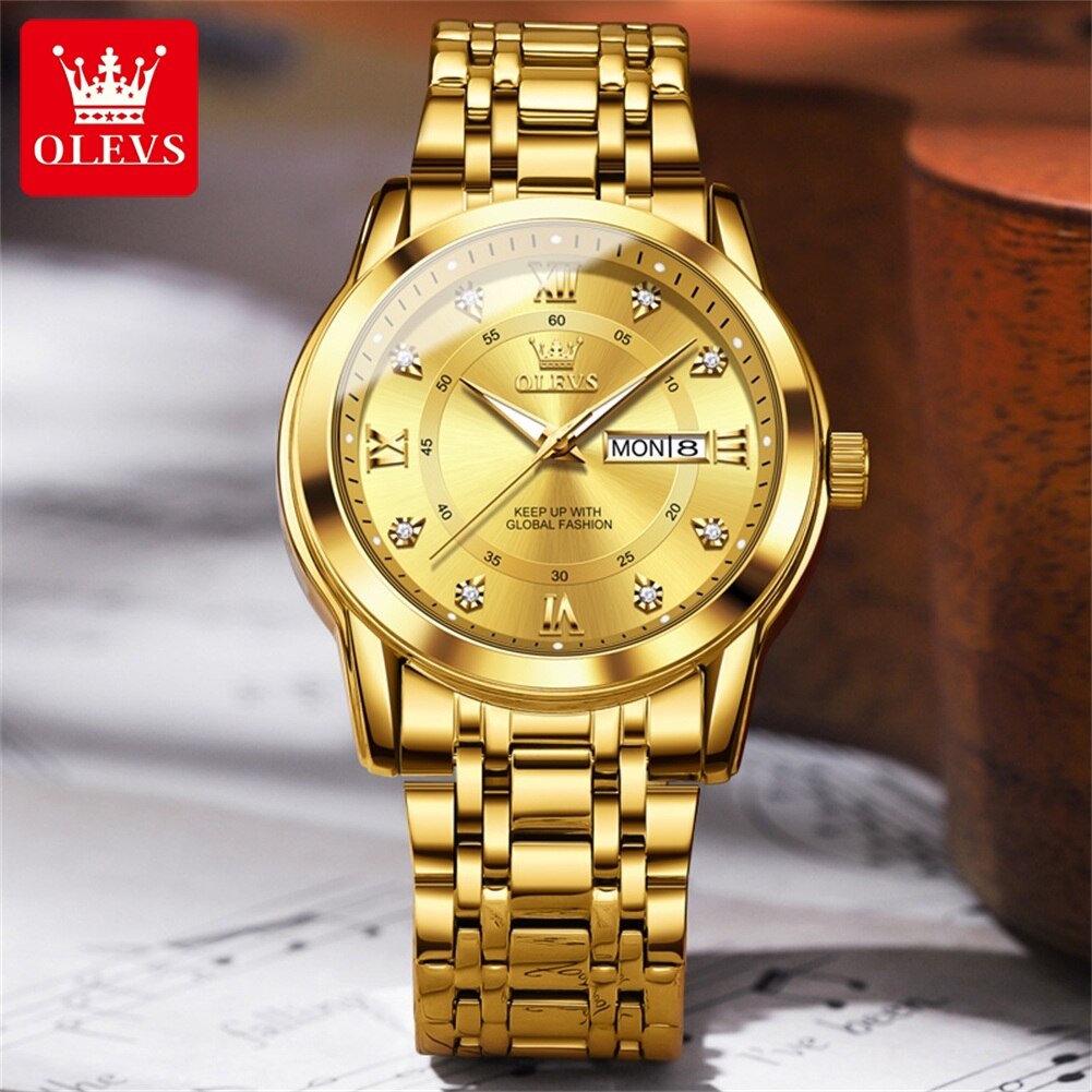 OLEVS-Montre à Quartz en Acier - Men'S Accessories Display avis et prix
