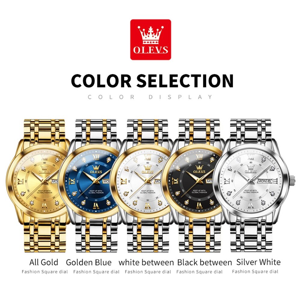 OLEVS-Montre à Quartz en Acier - Men'S Accessories Display avis et prix