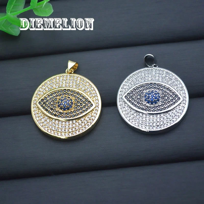 Grand pendentif rond en zircon - Men Accessories Evil Eye avis et prix
