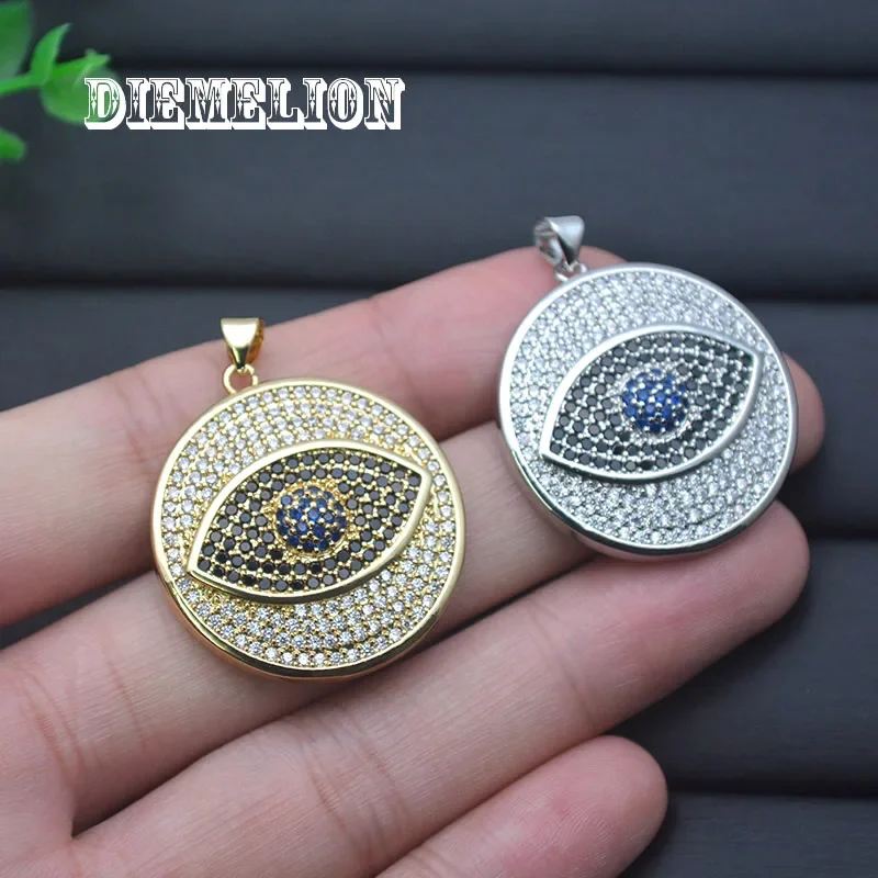 Grand pendentif rond en zircon - Men Accessories Evil Eye avis et prix