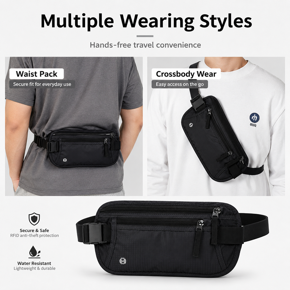 Sac banane dissimulé pour homm - Passport Wallet Rfid avis et prix