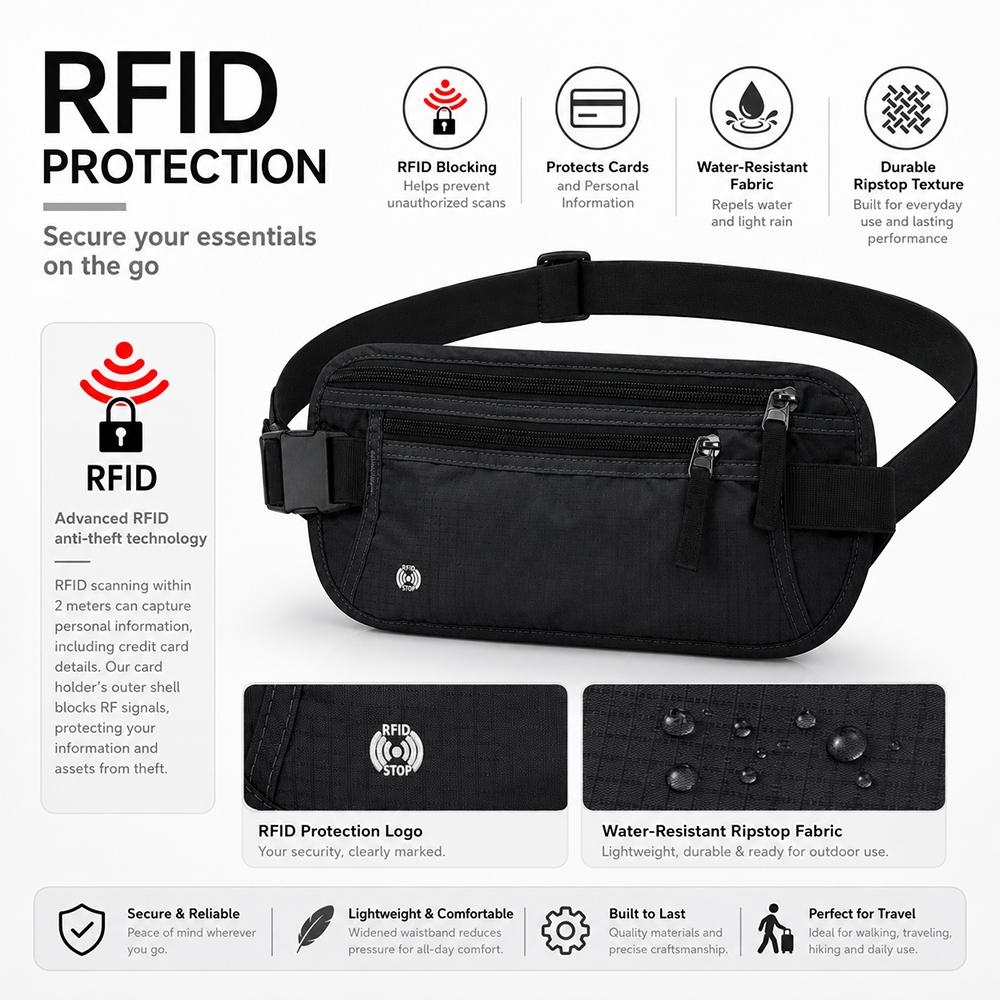 Sac banane dissimulé pour homm - Passport Wallet Rfid avis et prix