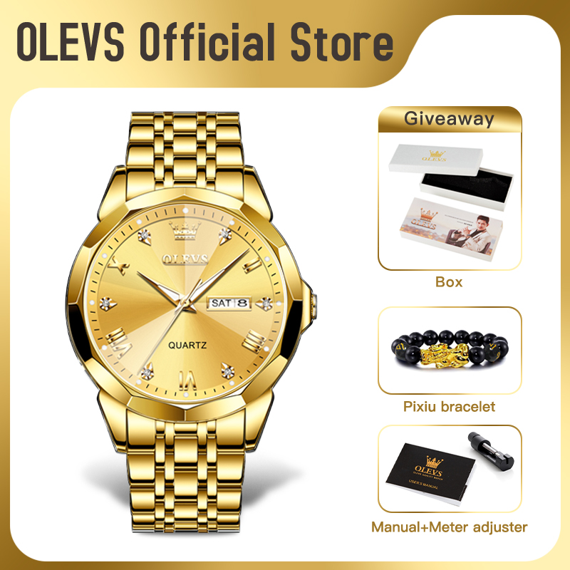 OLEVS montres pour hommes or O - Men'S Accessories Display avis et prix