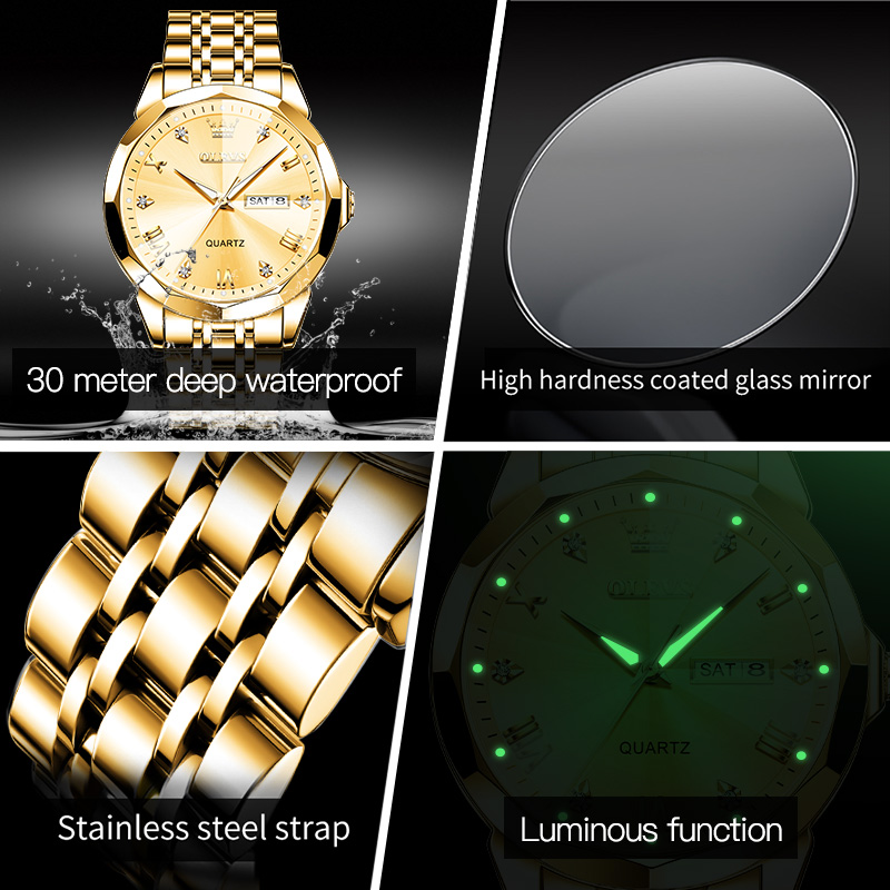 OLEVS montres pour hommes or O - Men'S Accessories Display avis et prix