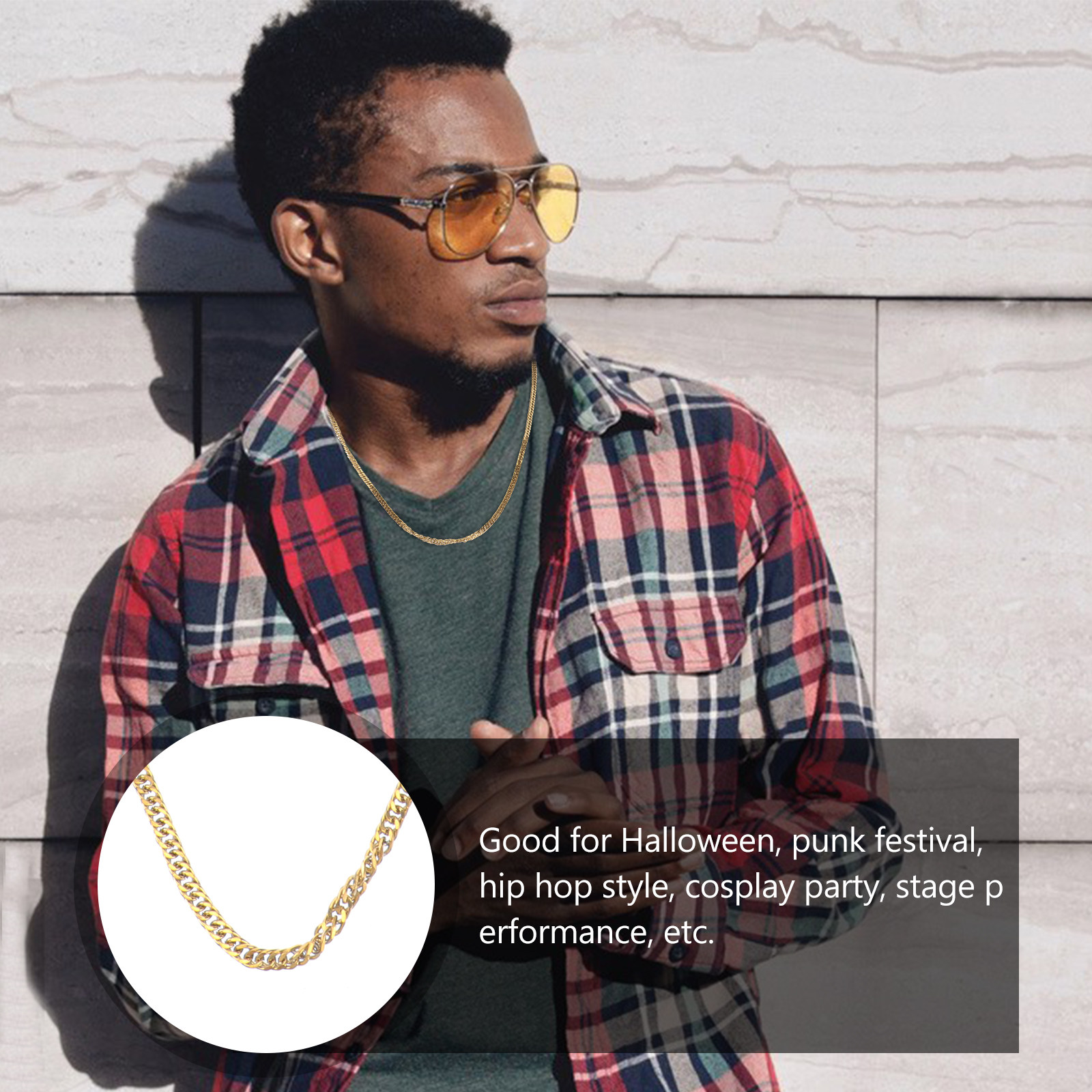 1 pièce Chaîne dorée à double  - Men Accessories Chain avis et prix
