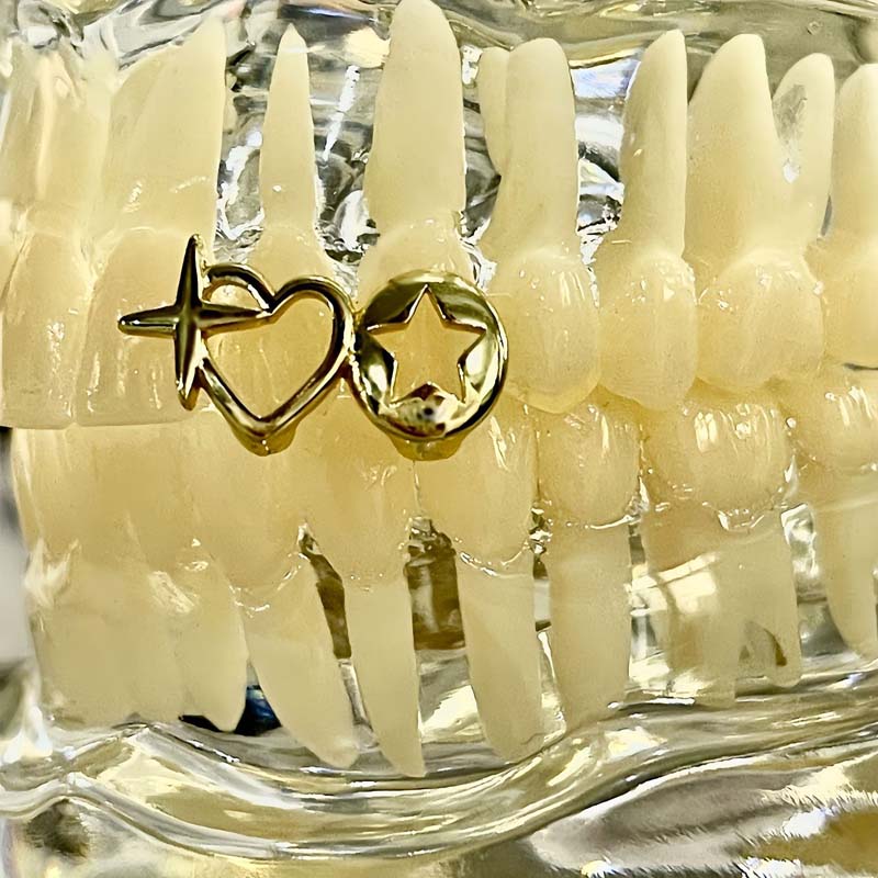 Punk Hip Hop creux coeur dents - Men'S Accessories Designer avis et prix